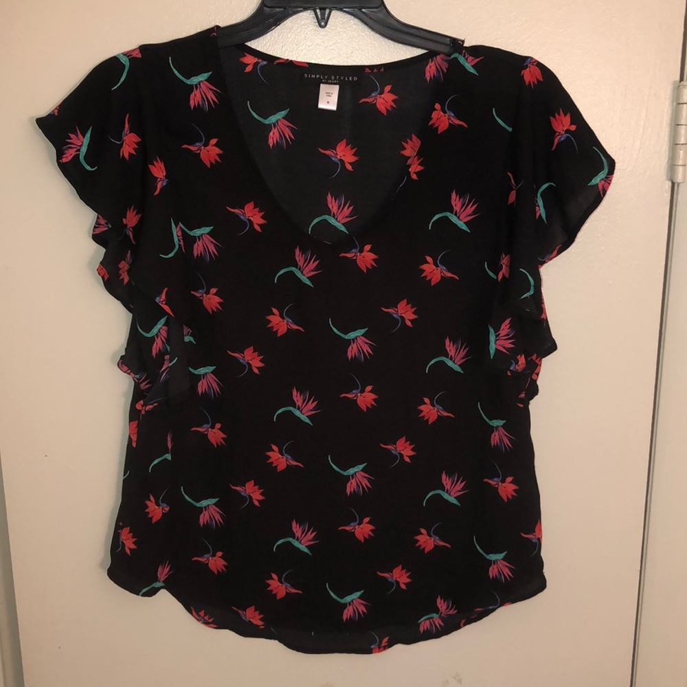 *SOLD* Black floral top